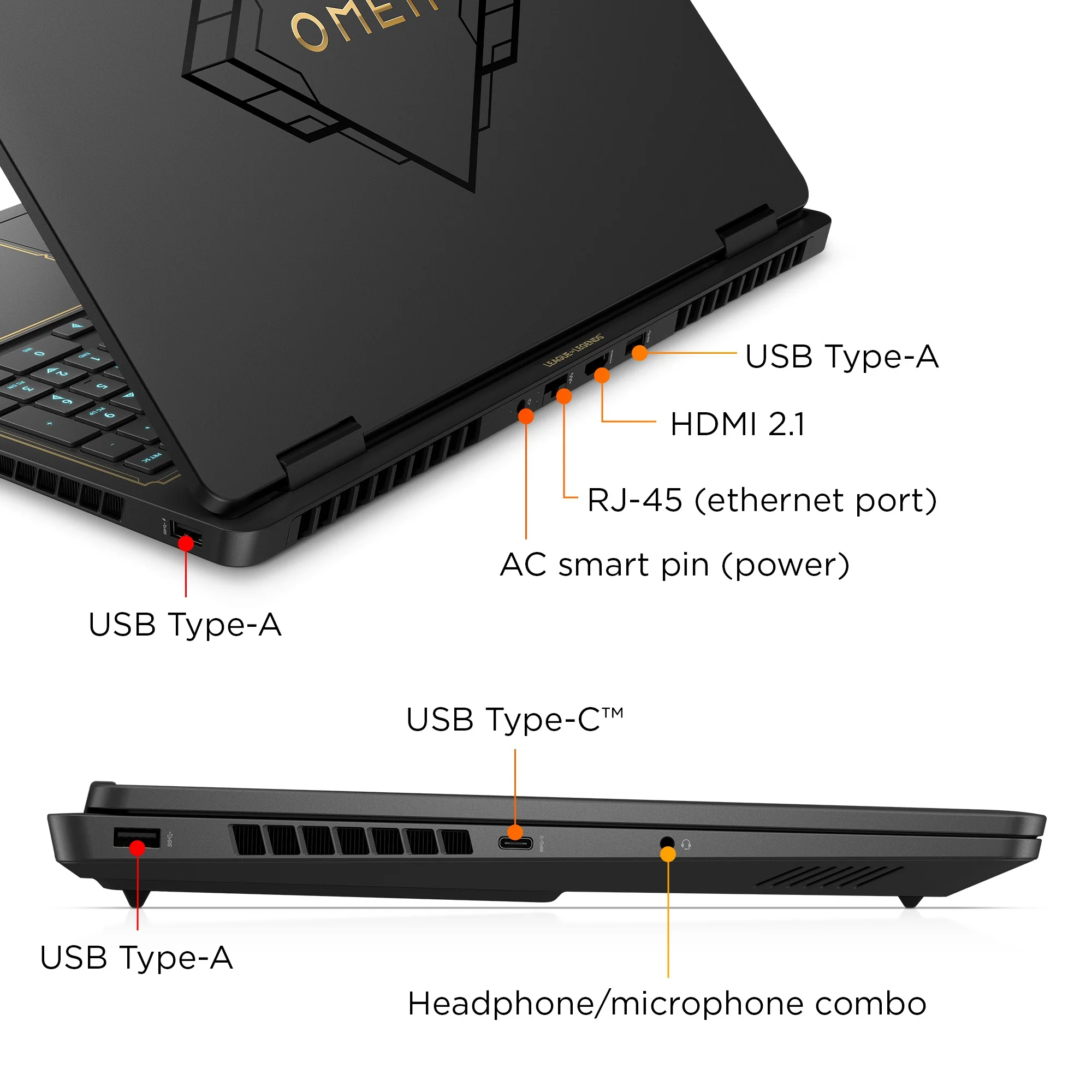 OMEN Gaming Laptop 16, Windows 11 Home, 16", Intel® Core™ i7, 32GB RAM, 1TB SSD, NVIDIA® GeForce RTX™ 5070, WQXGA, Shadow black (League of Legends Limited Edition) - Image 10