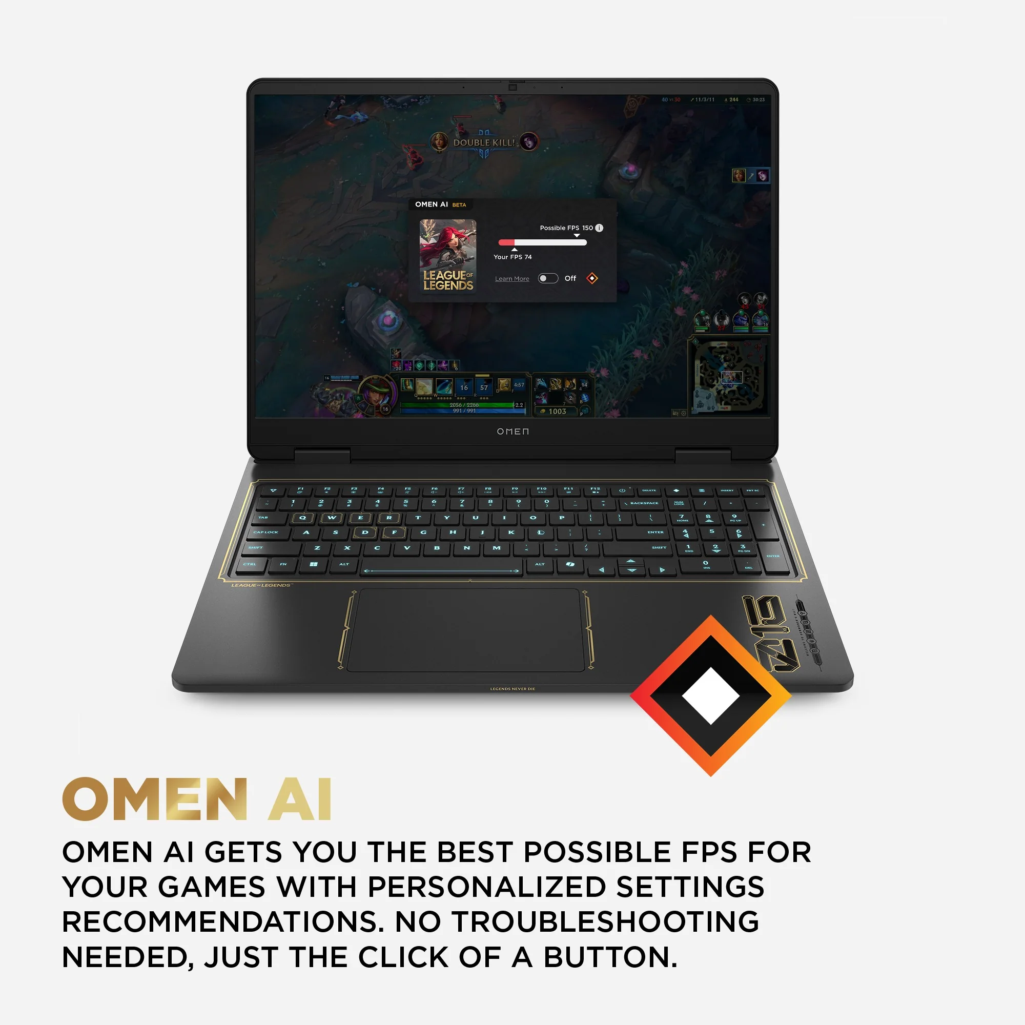 OMEN Gaming Laptop 16, Windows 11 Home, 16", Intel® Core™ i7, 32GB RAM, 1TB SSD, NVIDIA® GeForce RTX™ 5070, WQXGA, Shadow black (League of Legends Limited Edition) - Image 3