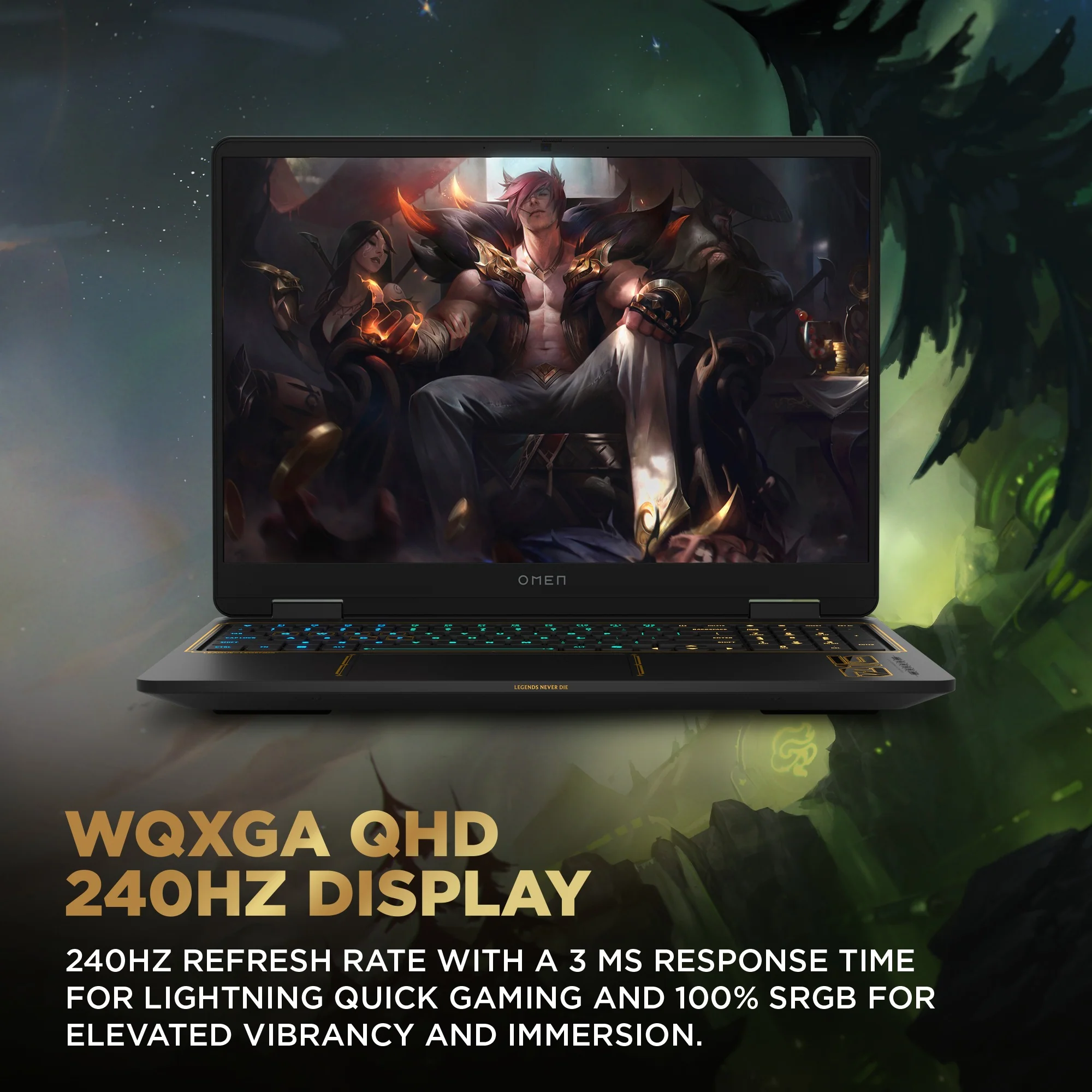 OMEN Gaming Laptop 16, Windows 11 Home, 16", Intel® Core™ i7, 32GB RAM, 1TB SSD, NVIDIA® GeForce RTX™ 5070, WQXGA, Shadow black (League of Legends Limited Edition) - Image 6